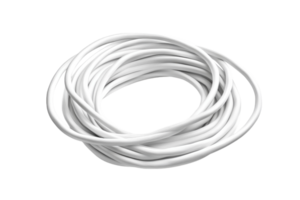 Coiled white rope resting on a neutral background for various practical uses and projects png