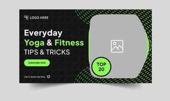 Editable fitness thumbnail banner design, everyday workout plan thumbnail banner design, fully customizable eps 10 file format vector