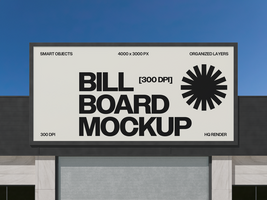 Realistic Billboard Building Mockup 3D Rendering psd