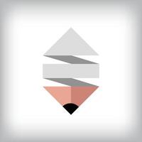 unique folding pen tip icon design. Corporate company, web, and identity sign. vector