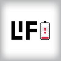 unique battery low life lettering, different technology icon design. Corporate company, web, and identity sign. vector
