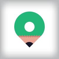 unique pen tip location icon design. Corporate company, web, and identity sign. vector