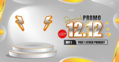 3D Flash sale banner template design for web or social media vector