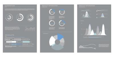Modern business elements charts in color. illustration. vector