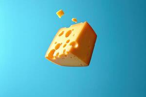 A Block of Swiss Cheese with Holes Floating in the Air photo