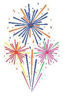 illustration of fireworks, firework, multicolored, multicolored fireworks effect, fireworks light, celebration, new year, image for download vector