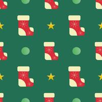 Seamless Christmas sock pattern. vector