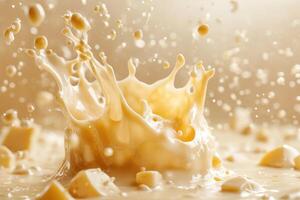 Creamy Liquid Splash with Droplets in Mid-Air photo