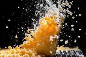 Grated Cheese Explosion with Metal Grater photo