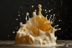 A Creamy, Splashed Liquid with a Dramatic Formation photo