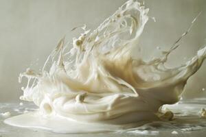 A Spilled Cream Wave with Whipped Cream Peaks photo