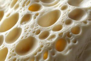Close-up of a White Porous Surface with Circular Holes photo