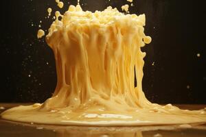 Golden Liquid Explosion with Splashes and Drips photo