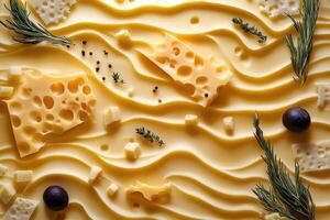Wavy Swirls of Cheese with Herbs and Black Peppercorns photo