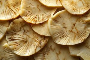 Close-up of Sliced and Roasted Pineapple photo