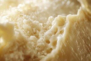 Close-up of Creamy, Textured, and Slightly Translucent Parmesan Cheese photo