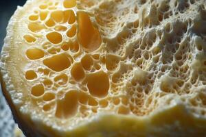 Close-up Macro of a Honeycomb-like Surface with Irregular Holes photo