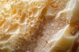 Close-up Macro View of a Honeycomb with Irregular Cell Sizes photo