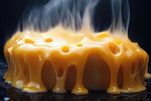 Melted Cheese with Steam and Holes photo