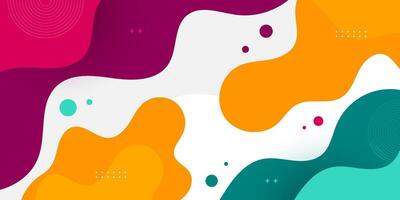 Fluid abstract 3d background with gradient colorful red, orange, and green color on white background. vector