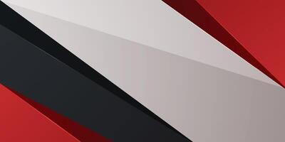 Futuristic abstract red, gray, and black 3D background. Overlap papercut triangle geometric design. Modern overlap papercut background illustration. vector