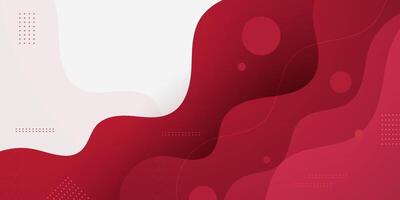 Red wave geometric business banner on white background design. Creative banner design with wave shape and lines for template. Simple horizontal banner. vector