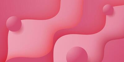 Colorful wave 3D background. Simple pink color gradient textured background design. vector