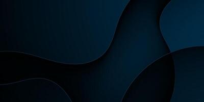 Abstract dark blue realistic 3D wave textured background pattern. Modern illustration background. vector