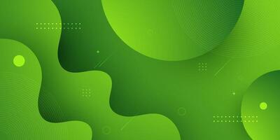 Dynamic color green wave textured background design in 3D style with simple pattern. vector