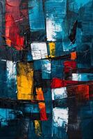 Abstract Acrylic Paint Texture on Canvas photo