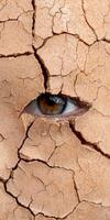 cracked desert surface with eye photo