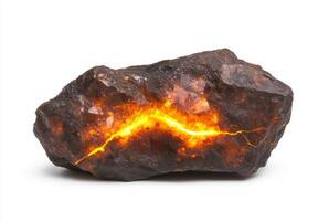 Glowing Molten Rock Erupting from Volcanic Lava photo