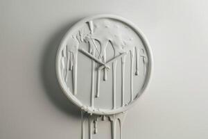 abstract clock with dripping design photo
