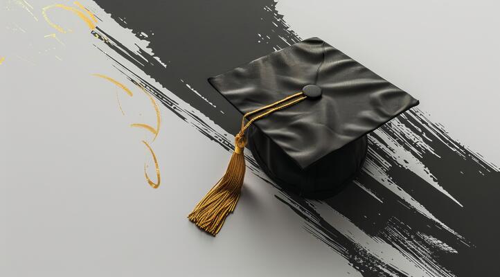 graduation cap on abstract background