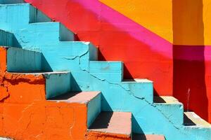 Vibrant abstract staircase design photo