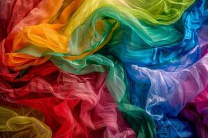 Vibrant rainbow fabric abstract background photo