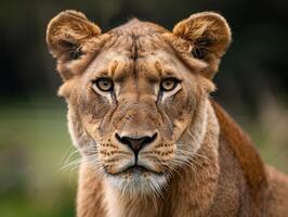Close up portrait of a majestic lion photo