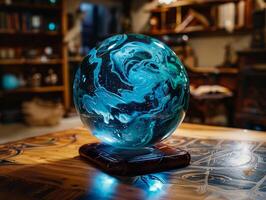 Mesmerizing Glass Orb with Swirling Patterns photo