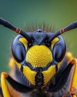 Extreme close up of a vibrant wasp photo