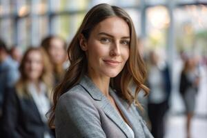 Confident young woman in business attire photo