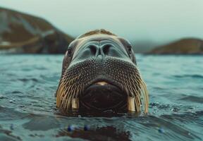 Curious sea creature in the ocean photo