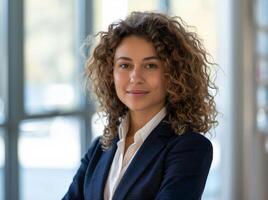 Confident young professional woman with curly hair photo