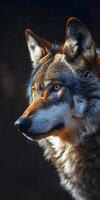 Captivating Close Up of a Majestic Wolf photo