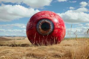 Surreal eye in a field photo