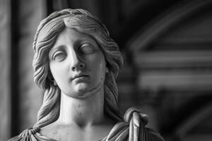 Close up of a Classical Statue in Monochrome photo