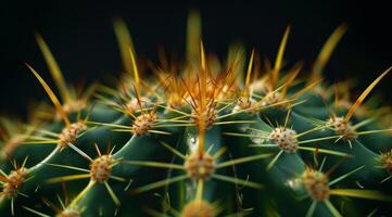 Close up of a cactus with dew drops photo