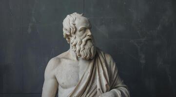 Classical marble statue of a bearded philosopher photo