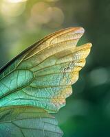 Sunlight Filtering Through a Vibrant Green Leaf photo