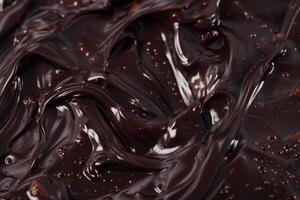 Glossy Swirls of Melted Dark Chocolate photo