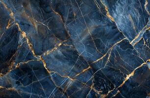 Elegant blue and gold marble texture photo